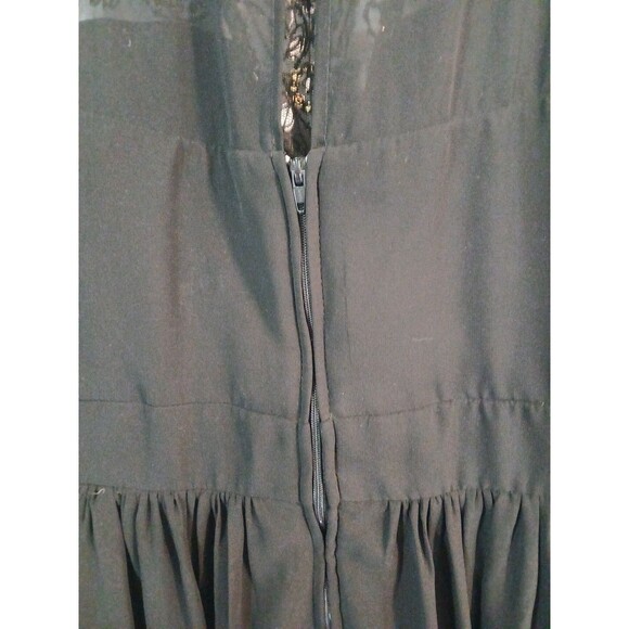 B. Darlin Junior/Womens Black And Gold High Neck Beaded Skater Dress Size 1/2 - Picture 13 of 16